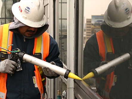 Weatherproof silicon sealing of glass joints and panel edges in Trichy